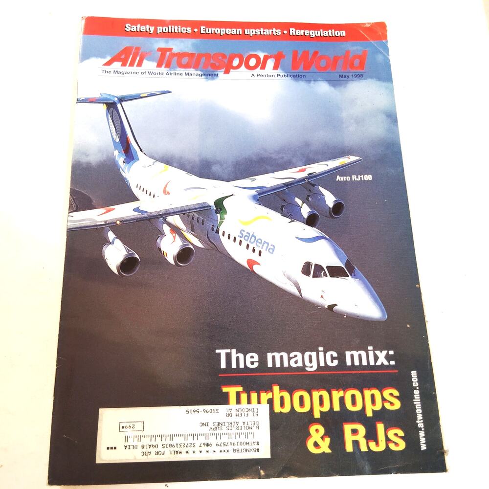 Air Transport World Magazine - May 1998 Edition - Turboprops & RJs